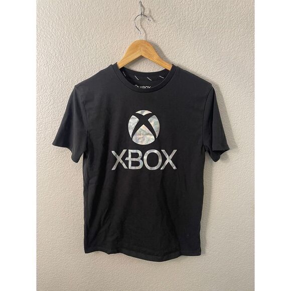 XBOX Black Silver Short Sleeve Shirt Youth XL Men's Small - Picture 1 of 6